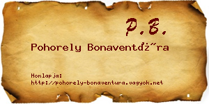 Pohorely Bonaventúra névjegykártya